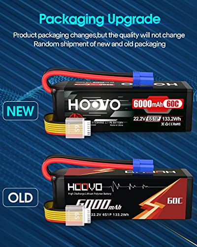 Image of HOOVO 22.2V 6000mAh 60C 6S LiPo Battery with EC5 Plug for RC Quadcopter Truck Boat Airplane Helicopter RC Vehicle