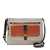 Fossil Women's Kinley Fabric Large Crossbody Purse Handbag, Black Stripe (Model: ZB7227080)