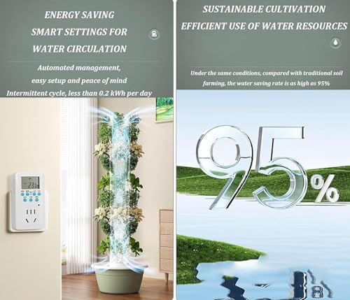 Sistema idroponico per Interni, Giardino Intelligente a LED, Torre Verticale per ortaggi a 9 Livelli per Appassionati di Giardinaggio Domestico, Soluzione salvaspazio per la Coltivazione di