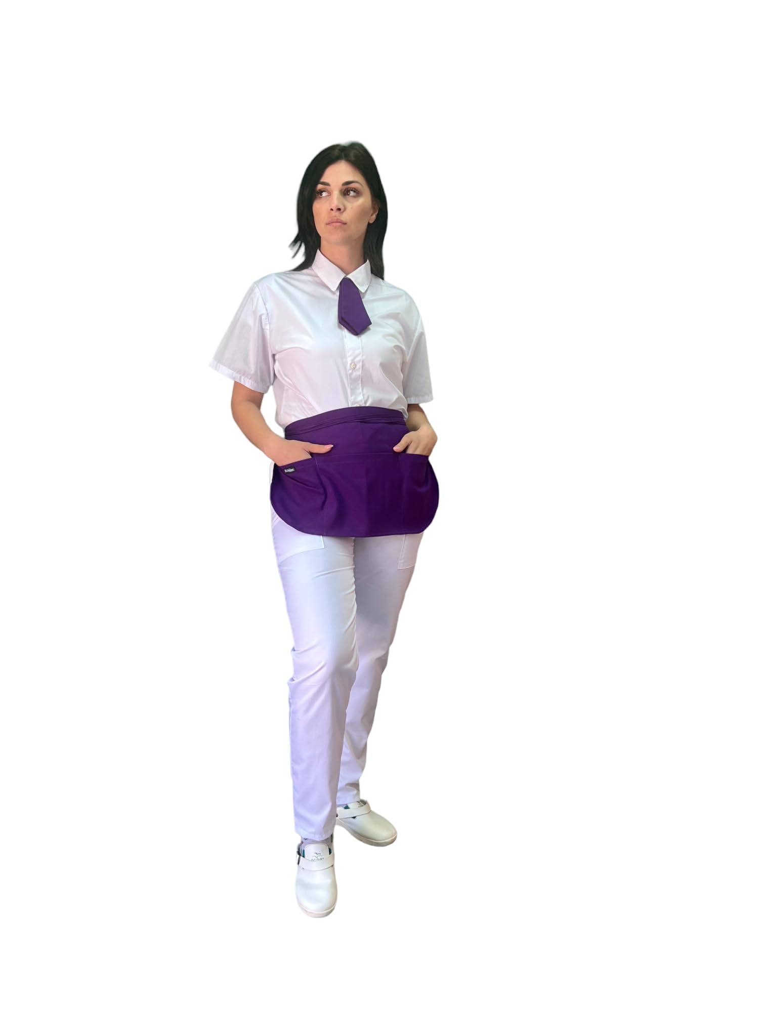 Tablier court de cuisine, 10 pièces, violet, pour bar, restauration, barman, hôtel, vaisselle, uniforme de travail pour homme et femme, aubergine, Taille Unique