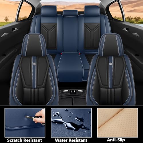 Image of Custom Car Seat Covers for Chevy Blazer 2019-2026,Easy install,Black Blue | nappa leather seat protector,full coverage seat covers,all weather seat cover,waterproof,anti-slip,easy clean,5 seat Standard
