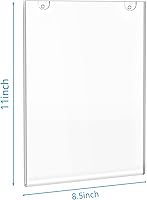 Vista 3 de PecMuikee Acrylic Sign Holder 8.5x11, Wall Mount Acrylic Sign Holder and Plastic Paper Display Ad Frame bonus with 3M Tape and Mounting Screws for