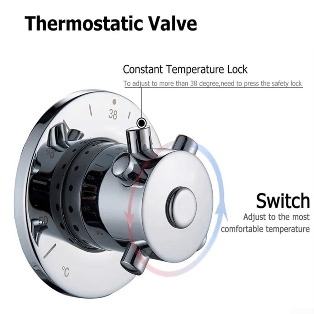 Valvola miscelatrice termostatica in ottone massiccio cromato per una regolazione sicura della temperatura in doccia vasca e lavabo attacco G1/2