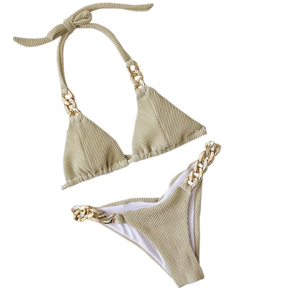 GenericOlesea Women Two Piece Bikini Set Sexy Swimsuit Swimwear Halter String Triangle OLS19