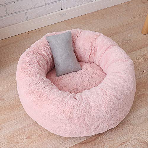 FANSU Cuccia per Gatti Letto per Cani Gatto, Morbido Tondo Cuccia Letto per Canile Estraibile E Letto per Cane Gatto Peluche Pet Materassini Imbottiti (Rosa Chiaro,S)