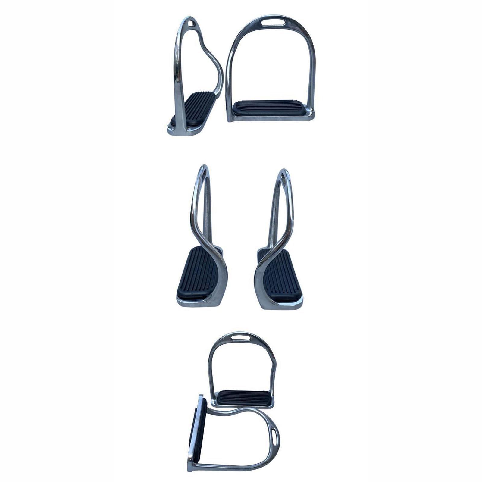 Estribos ecuestres de acero inoxidable 1 par,Accesorios de Seguridad para Equitación,Estribos de Seguridad con Almohadilla de Goma Antideslizante,ligeros y anchos,para amantes de los caballos