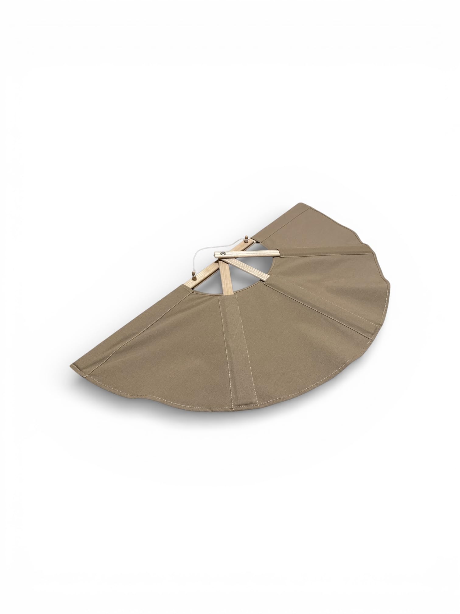 Sauna Fächer – Großer Saunafächer 80 cm – Handgemachter Aufgussfächer zur Wärmeverteilung – aus Eschenholz & Baumwolle (Sand)