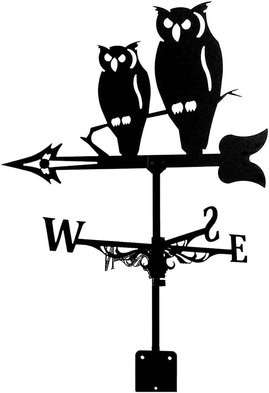 WIQUYBML wind vane Weathervane,Metal Weather Vane Owl Weathervane Garden Stainless Steel Wind Direction Indicator for Outdoor Iron Roof Yard Decoration (D)