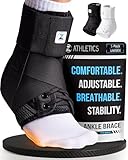 Podiatrist Recommended Shoes 196 Z ATHLETICS Ankle Brace for Women & Men - Lace Up Adjustable Support with Side Stabilizers for Sprained Ankle, Achilles Tendonitis Relief | Basketball, Volleyball, Running & Sports Recovery