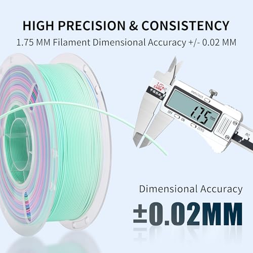 Image of RAMBERY Matte Rainbow PLA 3D Printer Filament Bundle, 10 Colors Total 10kg, 1.75mm Multicolor Gradient 3D Printing Filament for Most FDM 3D Printers, 1KG Spool (2.2lbs) x 10 PCS