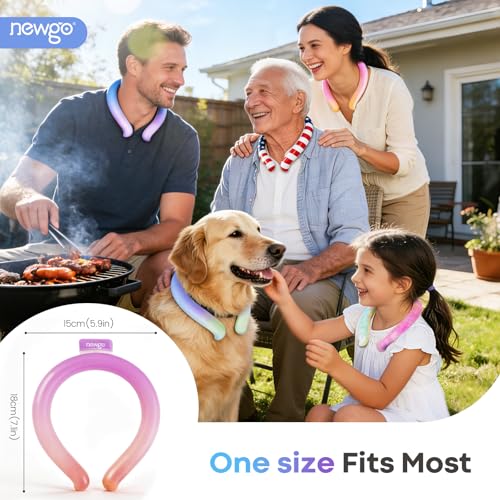 Image of NEWGO Neck Cooling Tube, Neck Cooler for Summer, Purple Yellow Mix, 1 Pack