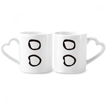 BestchongBone Inscription Chinese Surname Character Couple Porcelain Mug Set Cerac Lover Cup Heart Handle