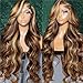 studyy Highlight Ombre 360 Lace Front Wig Human Hair 20 Inch Body Wave 180 Density T1B/427 Honey Blonde Pre Plucked HD Full Lace Human Hair Wig for Women