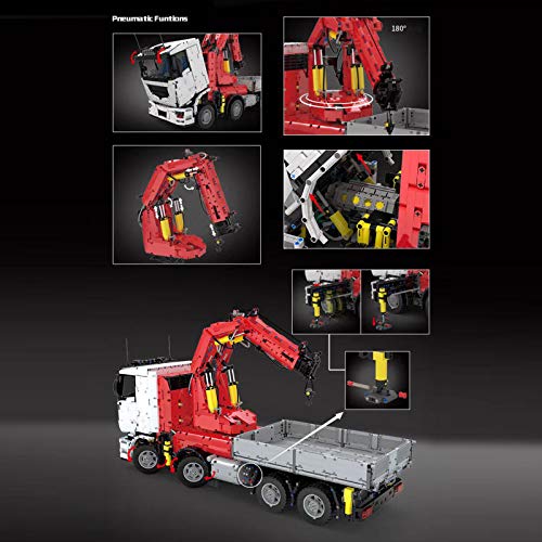 Foxcm Technischer RC Truck mit Pneumatischem Kran, Großer Ferngesteuerter LKW mit 11 Motoren, 8238 Teile Bauset… – Bild 5