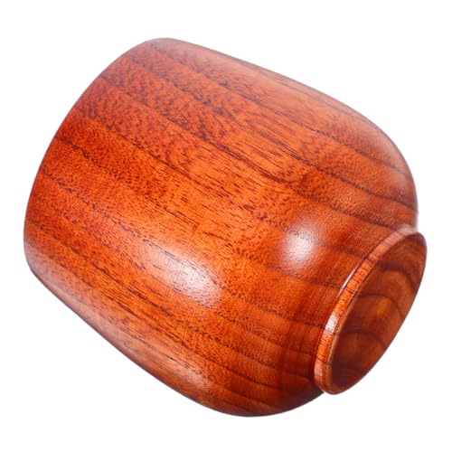 GRIRIW Japanese Wooden Water Cup: Vintage Style Drinkware Handmade Wood Drinking Wine Mug For Coffee Wine And Sake - Breakfast Dinner Home Outdoor Use