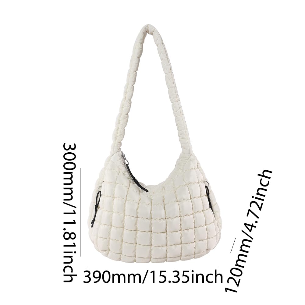 Damska torba hobo w chmurze duża pojemność pikowana bąbelki torba crossbody jednolity kolor modna wyściełana torba na ramię puffer torby na ramię