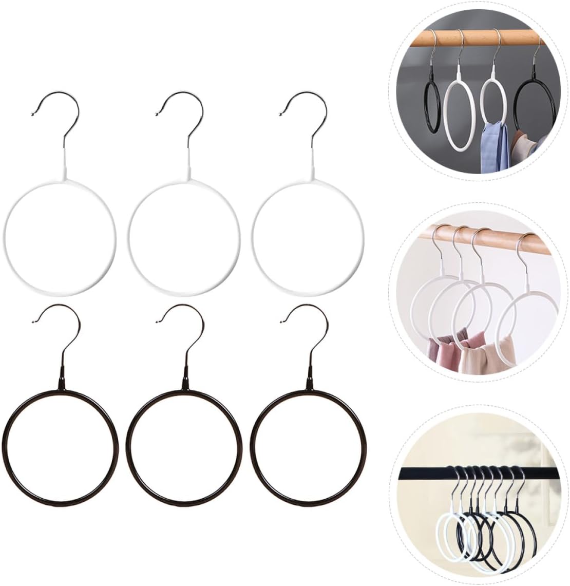 Scarf Organizer Ring 6Pcs Dipping Plastic Closet Storage Hook