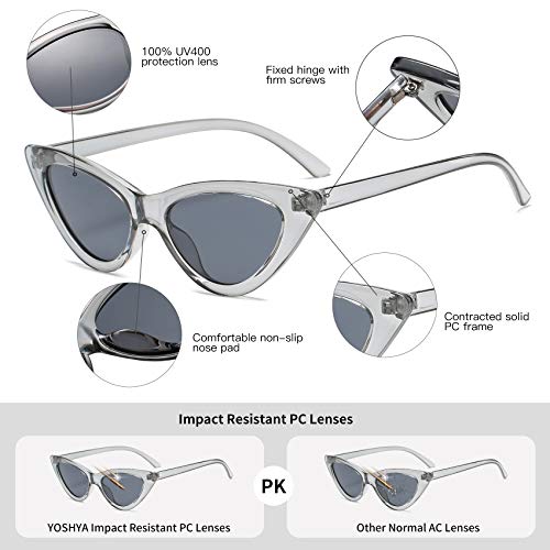 Image of Retro Vintage Narrow Cat Eye Sunglasses for Women Clout Goggles Plastic Frame