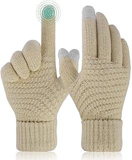 Women Touch Screen Gloves - Winter Thermal Knitted Gloves Thickened Non-slip Ladies Thermal Gloves Smartphone