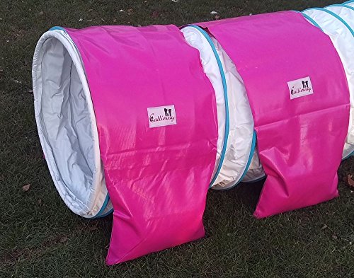 Callieway Premium Dog Agility Tunnel Zandzak - (2 stuks) blauw met rubberen noppen stoppermat voor behendigheidTunnel met 60cm (zonder tunnel) (blauw