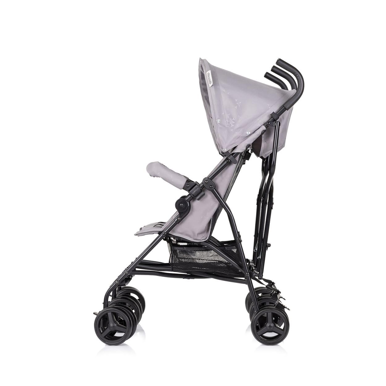 Chipolino Passeggino gemellare Double Point pieghevole, cestino parasole anteriore, grigio