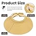 Simplicity Women's Wide Brim Roll-up Straw Hat Sun Visor Beige