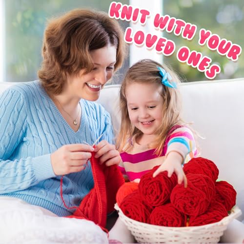 Image of Buryeah 8 Pack Chunky Chenille Yarn for Crocheting Soft Thick Fluffy Yarn for Hand Knitting Bulky Velvet Blanket Plush for Weaving DIY Crafts Each 3.5 oz 55 Yards (Red)