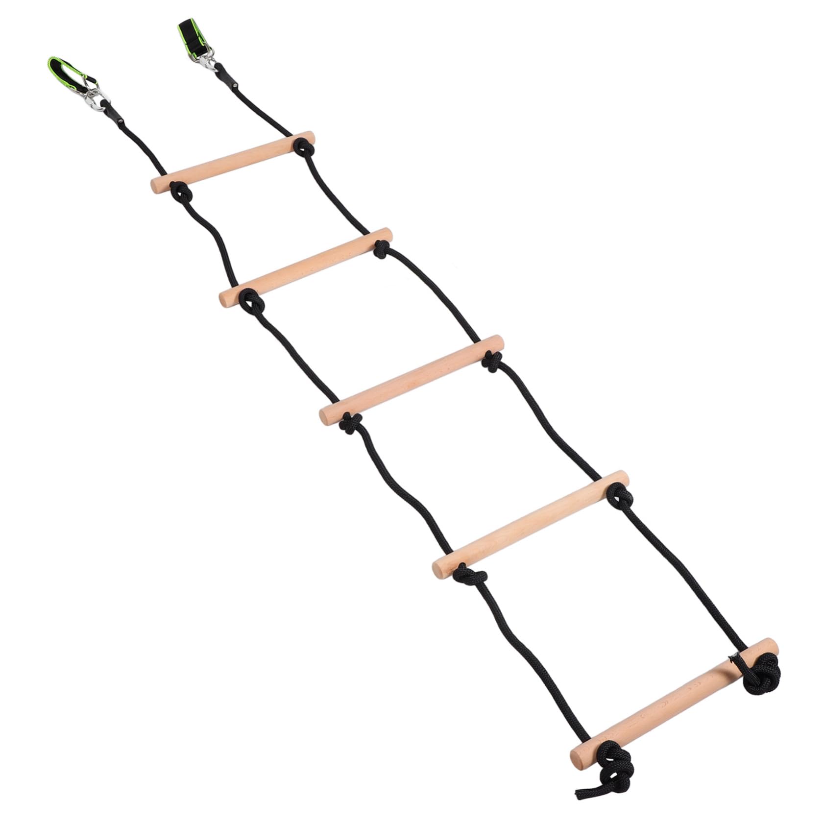 JOINPAYA Entertainment for Boys and Girls: Wooden Climbing Frame Rope Ladder Outdoor Playset for Balance Agility Development