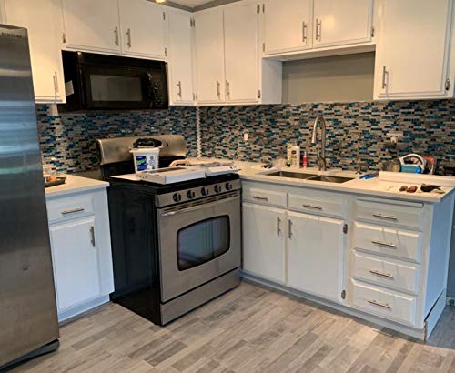 Art3D Grout Decorative Tile, Blue/Gray, Glass, For Kitchen Backsplash Or Bathroom Backsplash (5 Pack) #TOP7