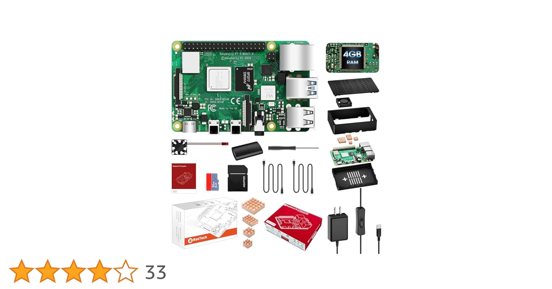 ラズパイセット　新品未開封 Amazon.co.jp: Vesiri Raspberry Pi 4B Starter Kit技適取得済
