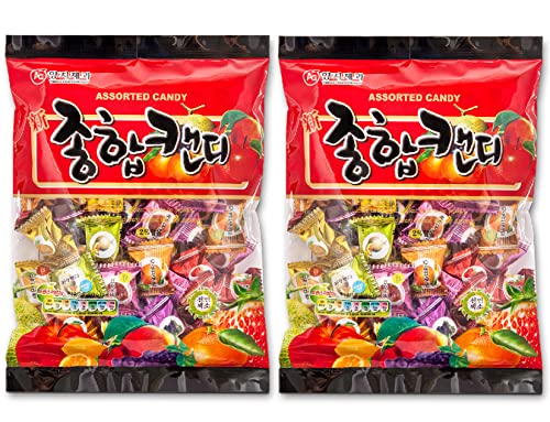 ROM AMERICA - Korean Assorted Fruit Flavored Candy 2Packs [ 21.16 oz ] 종합캔디