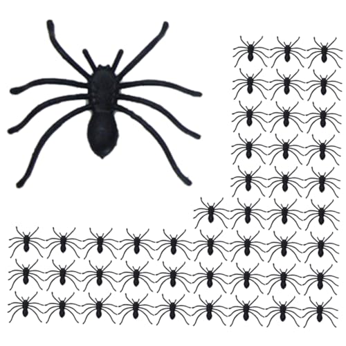 TOYANDONA 150 Piezas Arañas Artificiales Mini Realistas para Halloween Decoración DIY Juguete Pequeño para Fiesta y Broma Simulación Plástica