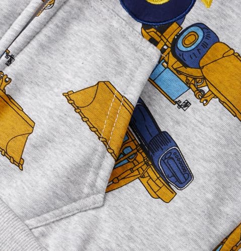 Image of Toddler Zip Up Hoodie Sweatshirt Fall Clothes Boys Jacket With Hood 2-7 Years