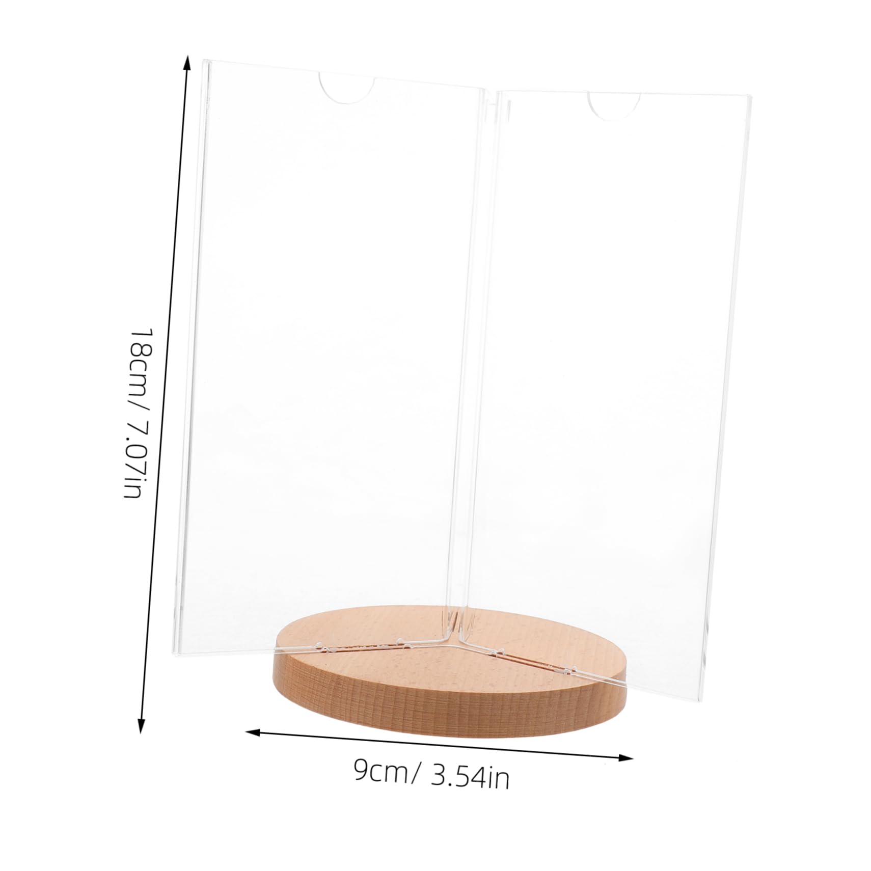 HAPINARY Menu Display Stand The Menu Display Shelf Menu Holders Menu Holder Desktop Display Stand Rotary Menu Stand Menu Holder for Menu Display Rotary Menu Holder Transparent Wood