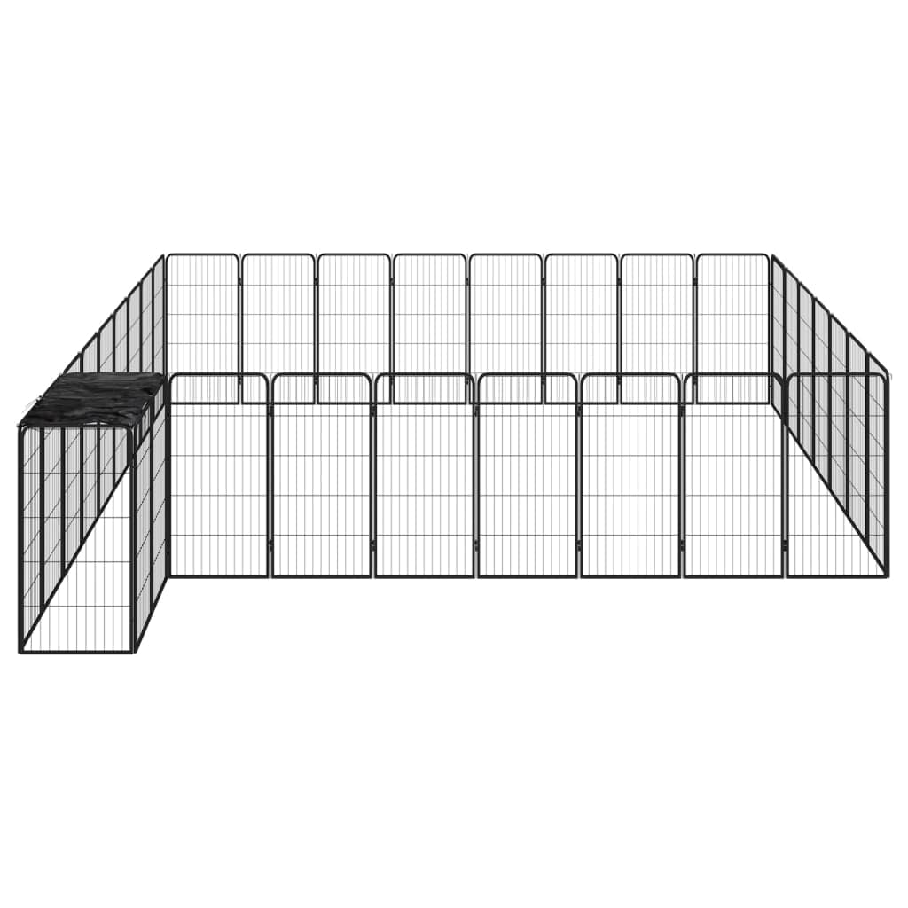 34-TLG. Parque para perros de acero con recubrimiento en polvo, 50 x 100 cm, con techo, caño seguro para cachorros y perros para jardín, exterior, interior, resistente a la intemperie y
