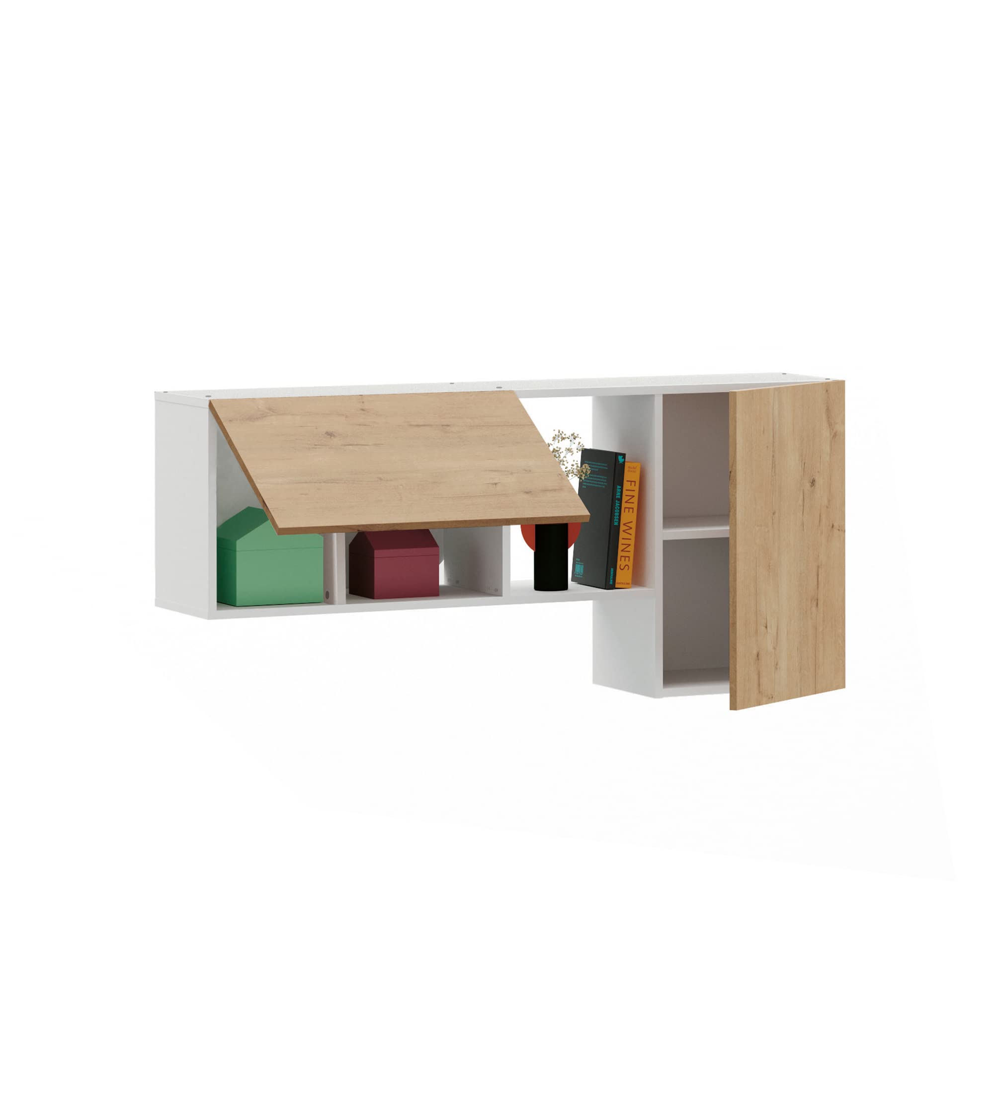 MUEBLES PITARCH | Estantería de Salón Colgada de 130cm, Mueble TV colgado, Módulo de Salón 2 Puertas Abatibles con Pistón, Mueble de Televisión 60x130x32cm, Moderno, Modelo Nilo