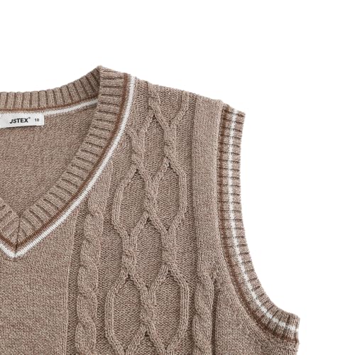 Image of JSTEX Boys Sweater Vest Cotton Kids Uniform Vest Sleeveless Knit Pullover