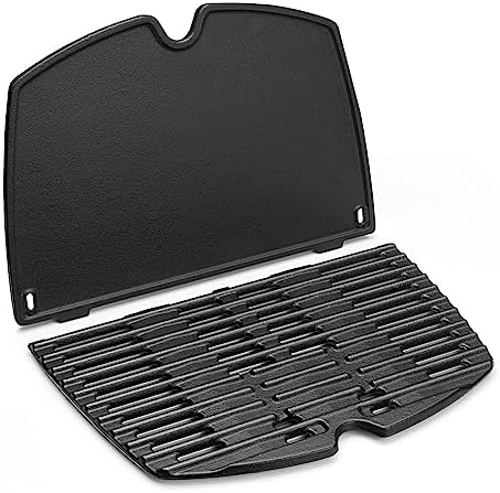 GFTIME 6558 32 x 22cm Gusseisen Grillplatte für Weber Q100 Q120 Q1000 Q1200