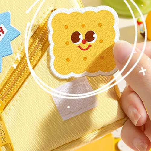 Image of Alokik Cute Multi-Layer Pencil Pouch for Girls & Boys, 7 Compartments 13 Slots Large Capacity Pencil Case with Transparent Window & Patch, Hanging Loop School Organizer (Guava Foodie - Green)