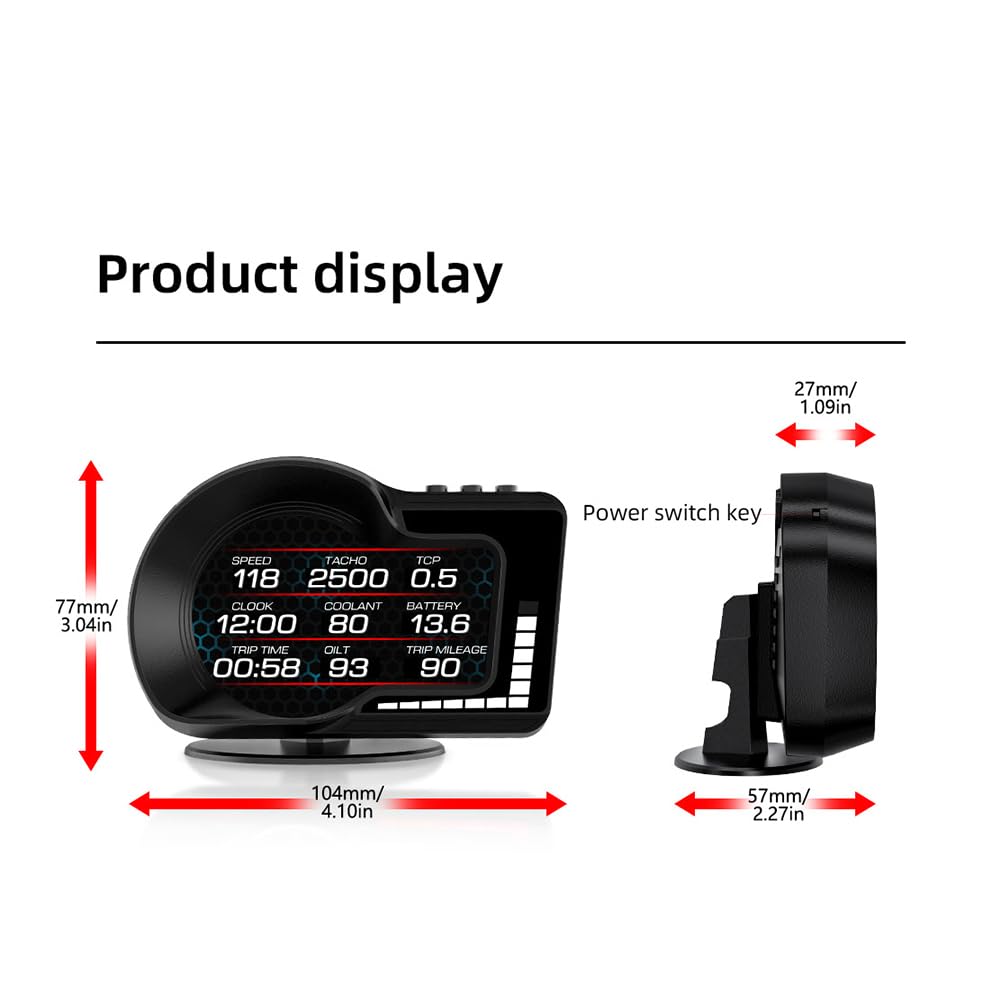 F15 Auto Hud Heads-Up-Flachbildschirm-Display, Auto-OBD-LCD-Inspektion, Armaturenbrett, Tachoanzeige, Ersatzzubehör