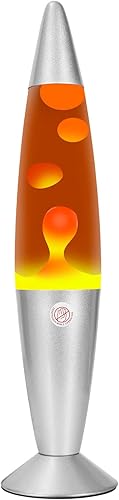 zhrisezlava Lámpara de lava, lámparas de movimiento líquido de 16 pulgadas con cera naranja, luz nocturna relajante, lámpara de estado de ánimo,