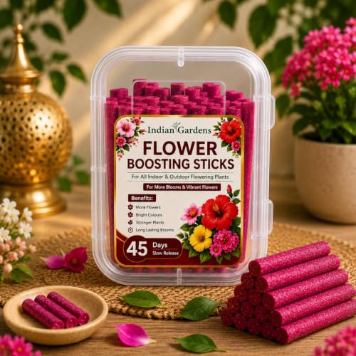 Image of Indian Gardens - Flower Boosting Sticks (Pack of 40) for Flowering Plants | Slow Release Fertilizer Sticks | Promotes Vibrant Flowers | Easy to Use Plant Food | Suitable for All Flowering Plants