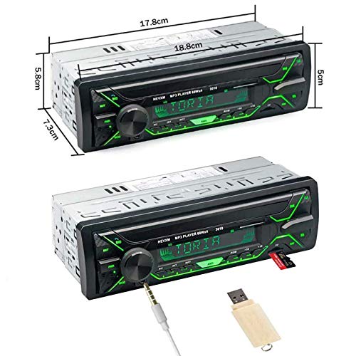 Aigoss Car Stereo with Bluetooth, Single Din Radio FM Media Player USB/TF/SD/AUX Audio Receiver, Hands Free Calling with Wireless Control and Multi Color Illumination - Thumbnail 7