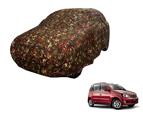 Image of Auto Hub Car Cover Compatible with Mahindra Quanto with Weather Proof, Triple Stitched, Quanto Car Cover Jungle Look