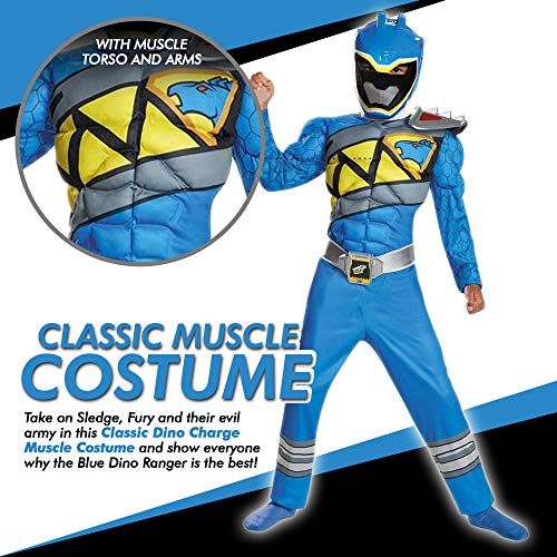 Disfraz Azul Power Rangers para Niños 7-8 miniatura 3
