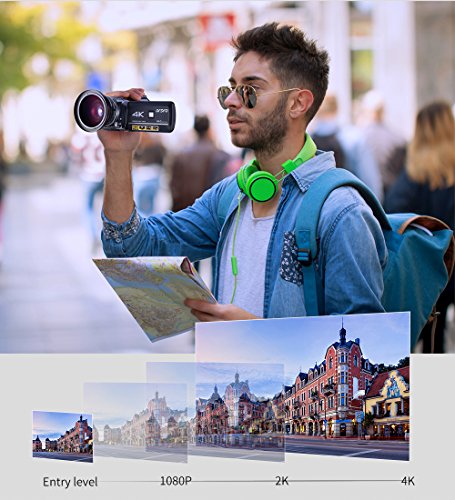Emperor of Gadgets® 4K camcorder, digitale 4K ultra-HD Ordro videocamera met externe microfoon, groothoeklens en… - Image 4