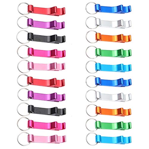 Coolty 20 stuks flesopeners met sleutelhanger, metalen sleutelhanger, bieropener, 10 kleuren - Image 4