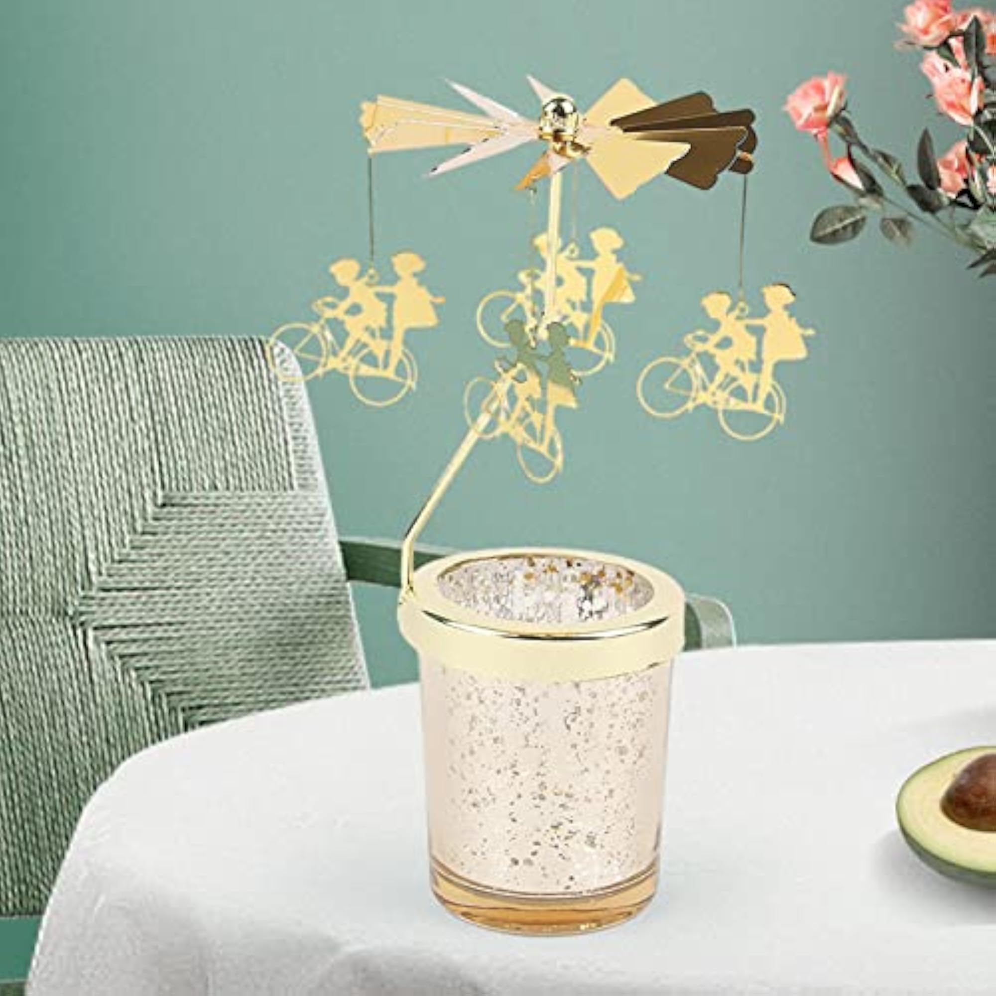 Rotating Candlestick Tea Light Holder Gift
