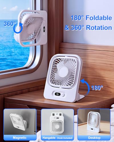 scenein Small Wall Mount Usb Fan with Magnetic Base for Cruise Ship Cabin - image 4