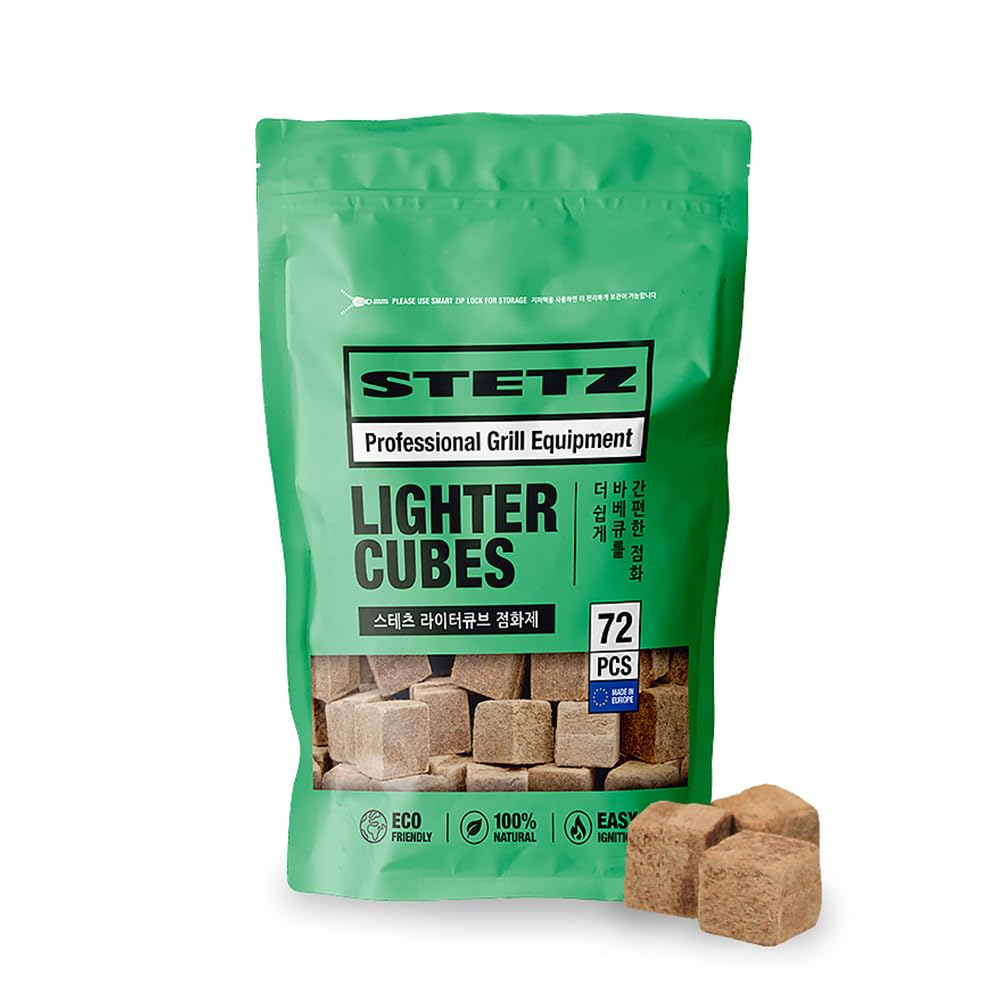 STETZQuick Fire Starter Lighter Cubes, Perfect Barbecue Grill Charcoal for Fireplace, Chimney, BBQ Grill, Camping Fire, Pack of 72